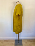 COS MUSTARD SHORT SLEEVE SHIFT DRESS SIZE 10