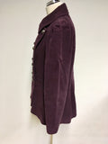 PHASE EIGHT AUBERGINE DOUBLE BREASTED BRUSHED COTTON JACKET SIZE 16