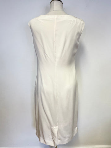 LK BENNETT IVORY SILK SLEEVELESS SHEATH DRESS SIZE 10