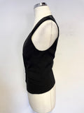 KAREN MILLEN BLACK WOOL WAISTCOAT SIZE 8