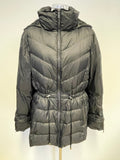 MINT VELVET BLACK DETACHABLE FUR TRIMMED HOODED PADDED JACKET SIZE 16