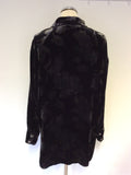 EAST BLACK & GREY FLORAL VELVET LONG SLEEVE SHIRT SIZE 12