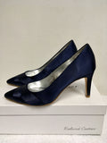 ROLAND CARTIER NAVY BLUE SATIN HEELS SIZE 5/38