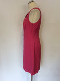 MONSOON PINK BEADED EMBELISHMENT LINEN BLEND DRESS SIZE 10