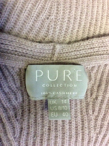 PURE COLLECTION LILAC/MAUVE V NECKLINE CASHMERE JUMPER SIZE 14