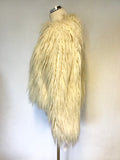 BRAND NEW RONIT ZILKHA CREAM SHAGGY FAUX FUR JACKET SIZE 16