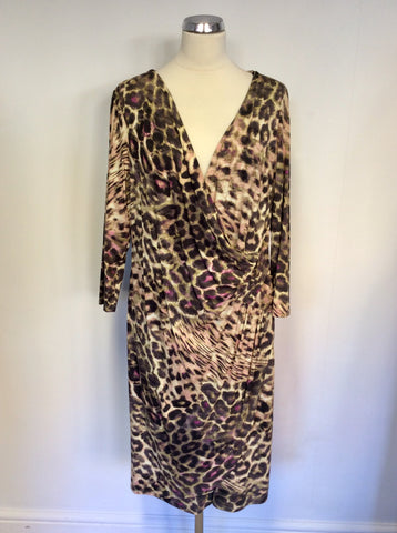 BRAND NEW POMODORO LEOPARD PRINT STRETCH JERSEY FRESS SIZE 20