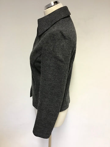 LK BENNETT DARK GREY WOOL JACKET & SKIRT SUIT SIZE 10