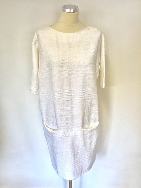 GERARD DAREL WHITE SHORT SLEEVE SHIFT DRESS SIZE 42 UK 14