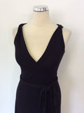 COAST BLACK SLEEVELESS WRAP DRESS SIZE 8