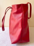 BRAND NEW LOVE MOSCHINO RED & BLACK FAUX LEATHER SHOULDER SHOPPER BAG