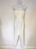 MINT VELVET IVORY BANDEAU JUMPSUIT SIZE 14