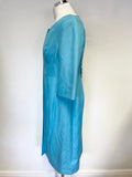 BRAND NEW LK BENNETT TURQUOISE SILK & LINEN BLEND SPECIAL OCCASION COAT SIZE 10