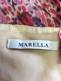 MARELLA MULTI COLOURED PRINT SILK DRESS SIZE 12