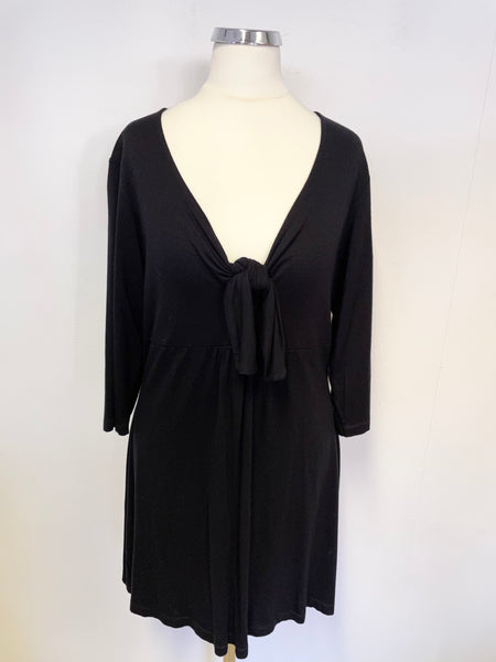 LK BENNETT BLACK V NECKLINE A LINE TUNIC TOP SIZE L