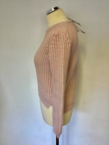 BRAND NEW YAYA WOMEN BLUSH PINK COTTON CHUNKY KNIT JUMPER SIZE S