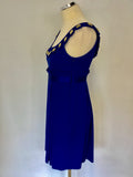 TEMPERLEY BLUE WITH GOLD STUD STUD TRIM DRESS SIZE 10