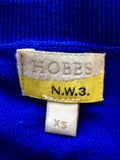 HOBBS NW3 BLUE COTTON V NECK CARDIGAN SIZE XS