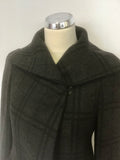 VIVIENNE WESTWOOD DARK GREY & BLACK CHECK WOOL BLEND COAT SIZE 42 UK 10