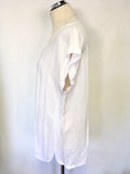 MASAI WHITE SLEEVELESS SELF STRIPED TUNIC TOP SIZE XL