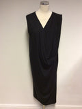 BRAND NEW MARKS & SPENCER AUTOGRAPH BLACK DRAPED STRETCH JERSEY DRESS SIZE 10