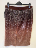 BRAND NEW PURE COLLECTION BROWN & HONEY SEQUINNED PENCIL SKIRT SIZE 14