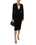 LK BENNETT ERES BLACK COLLARLESS TAILORED JACKET & SKIRT SUIT SIZE 10