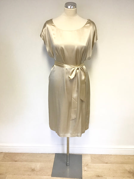 BRAND NEW MARKS & SPENCER AUTOGRAPH EXCLUSIVE CREAM SILK TIE WAIST SHIFT DRESS SIZE 14