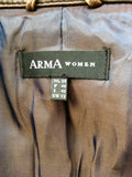 ARMA WOMEN BROWN LEATHER ZIP UP JACKET SIZE 12