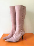 CARVELA VICTORIANA LIGHT PINK SUEDE HEELED BOOTS SIZE 6/39