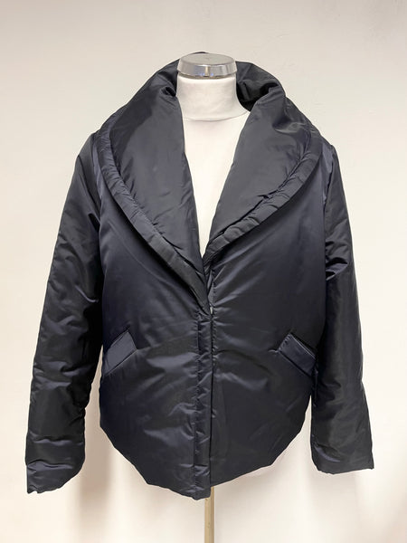 JIGSAW BLACK COLLARED V NECKLINE PADDED JACKET SIZE 14