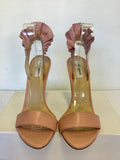 BRAND NEW LK BENNETT RENAE PINK LEATHER PLEATED SLINGBACK STRAP HEELS SIZE 6/39