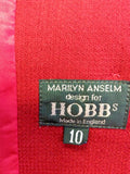 HOBBS DARK RED WOOL JACKET SIZE 10