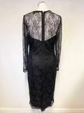 KARDASHIAN BLACK LACE & BRAID EMBELLISHED SPECIAL OCCASION PENCIL DRESS SIZE 16