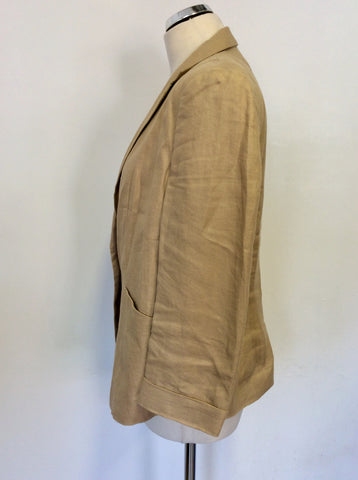 WHISTLES LIGHT CAMEL LINEN JACKET SIZE 14