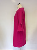 BRAND NEW SOSANDAR HOT PINK TIE SLEEVE SHIFT DRESS SIZE 14