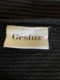 GESTUZ BLACK RIB KNIT OVERSIZE BATWING SLEEVE JUMPER ONE SIZE