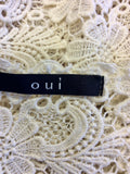 OUI CREAM LACE COTTON SLEEVELESS TOP SIZE 12