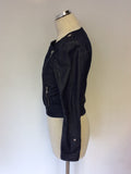 TED BAKER DARK BLUE ASYMETRIC ZIP UP FASTEN JACKET SIZE 1 UK 8/10