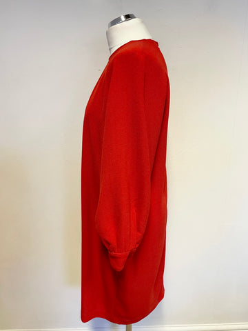 WHISTLES RED LONG SLEEVED SHIFT DRESS SIZE 14