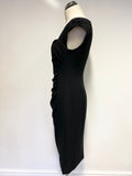 LK BENNETT BLACK CAP SLEEVE PENCIL DRESS SIZE 12