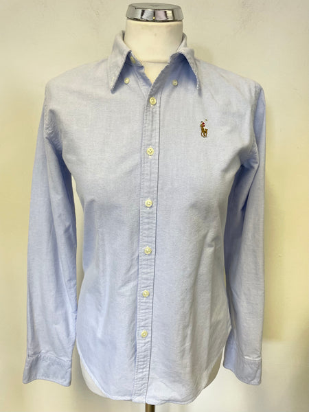 RALPH LAUREN BLUE SLIM FIT LONG SLEEVED SHIRT SIZE 6 UK 10