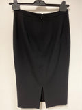 LK BENNETT ERES BLACK COLLARLESS TAILORED JACKET & SKIRT SUIT SIZE 10