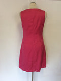 MONSOON PINK BEADED EMBELISHMENT LINEN BLEND DRESS SIZE 10