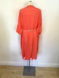 KIN BY JOHN LEWIS  CORAL OVERSIZE SHORT SLEEVE DRESS WITH ADDITIONAL BELT SIZE 14