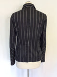 VERSE BLACK & WHITE PINSTRIPE TROUSER SUIT SIZE 10