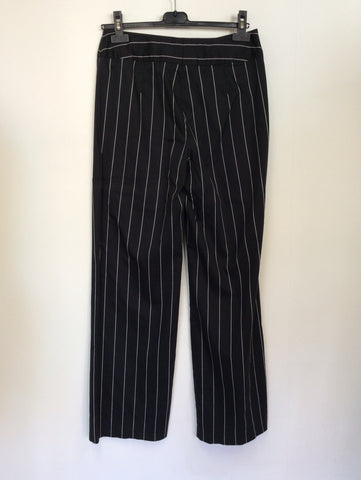 VERSE BLACK & WHITE PINSTRIPE TROUSER SUIT SIZE 10