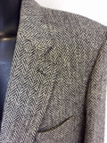 HARRIS TWEED BLACK & GREY WOOL JACKET SIZE 46"