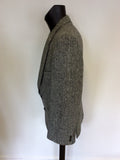 HARRIS TWEED BLACK & GREY WOOL JACKET SIZE 46"