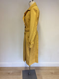 LK BENNETT MARIGOLD YELLOW KNEE LENGTH MAC/ TRENCHCOAT SIZE 12